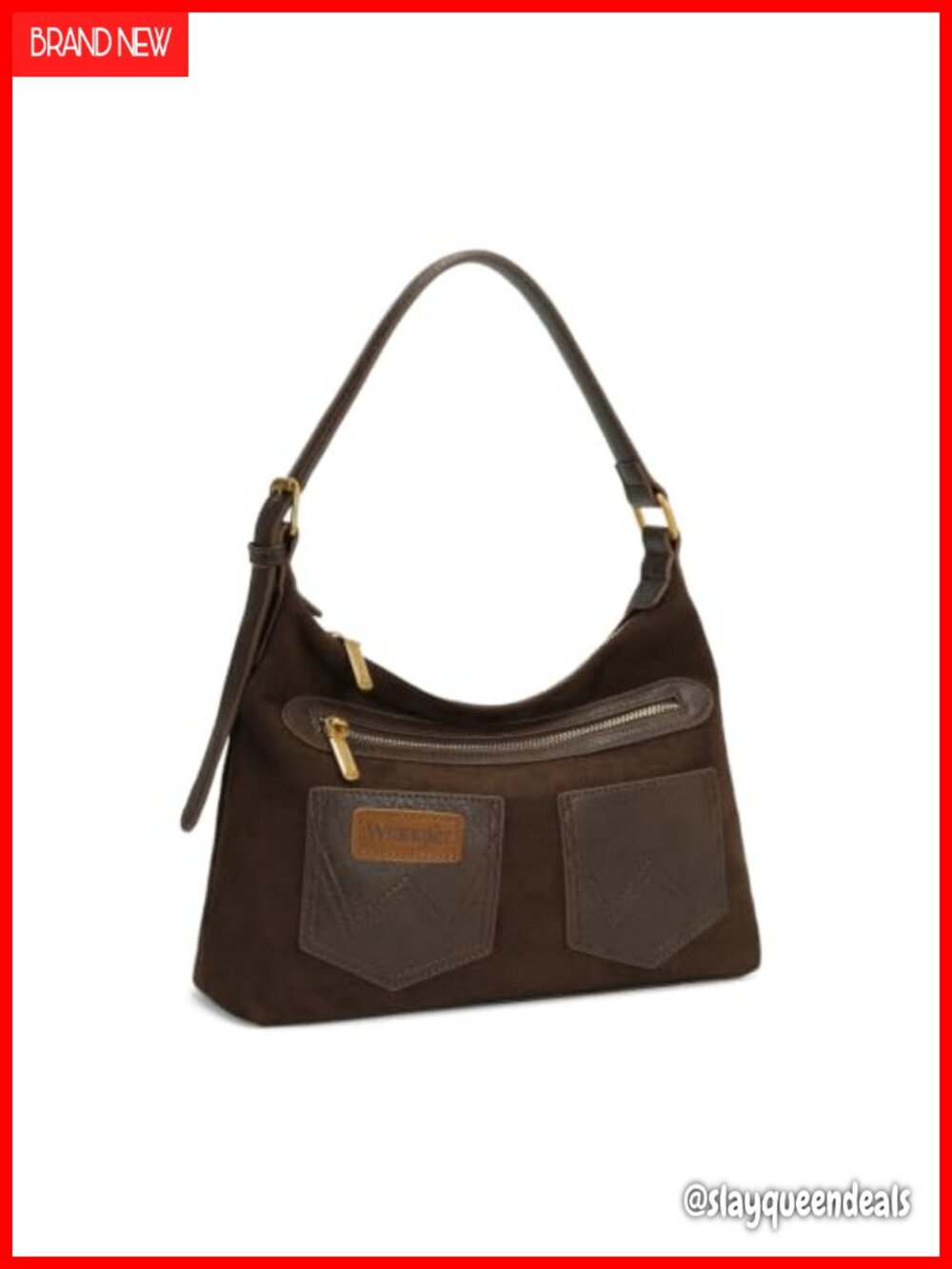 Faux Suede Slouchy Hobo Bag with Adjustable Crossbody Strap